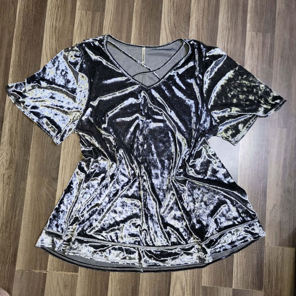 Slate Grey Velvet Top